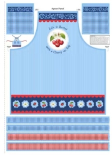45" panel Apron - Sweet Cherry - 1 d